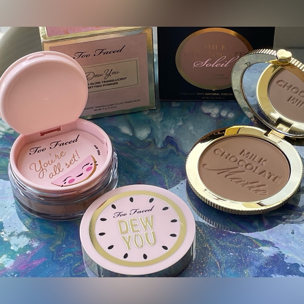 Too Faced 2x(BOTH) Dew You (Radiant Carmel)&Soleil (MILK CHOCOLATE)Matte Bronzer